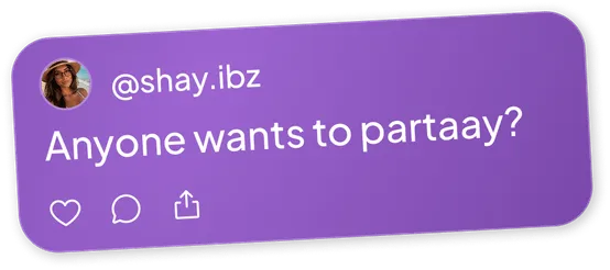 Feed post: Anyone wants to partaay?